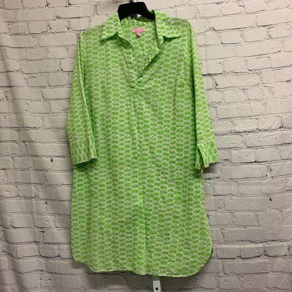 Lilly Pulitzer Dresses & Skirts - LILLY PULITZER - Green and White Shirt Dress